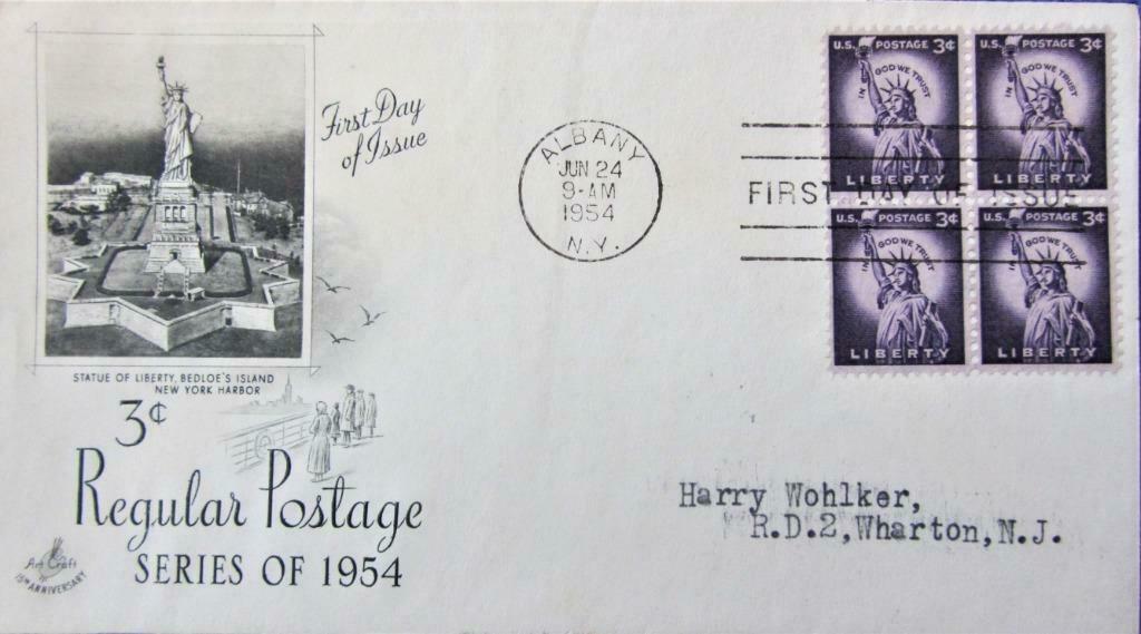 FDC - U.S.A.- KUNST- HET VRIJHEIDSBEELD, Ophalen of Verzenden, Gestempeld, Overige thema's