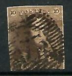 België 1849 Koning Leopold I OBP 1 (4 mooie randen), Autre, Avec timbre, Affranchi, Oblitéré