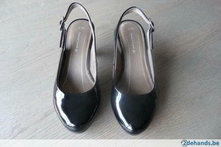 Dames zomerschoenen zwart Emilio Luca maat 36, Enlèvement ou Envoi, Porté, Noir, Escarpins