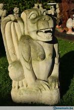 Grande gargouille,monstre ailé en pierre de France, Jardin & Terrasse, Statues de jardin, Enlèvement, Utilisé