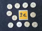 partij van 11 knopen 20 mm gebroken wit - creme B11202, Hobby en Vrije tijd, Naaien en Fournituren, Ophalen of Verzenden, Nieuw