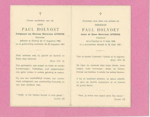 DP Nijveraar Paul Holvoet, Collections, Images pieuses & Faire-part, Image pieuse, Envoi