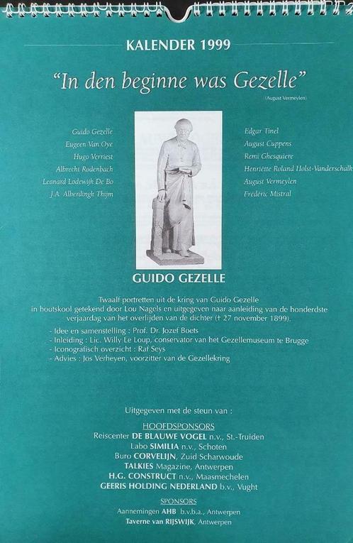 Kalender 1999 Guido Gezelle, Antiquités & Art, Art | Dessins & Photographie, Enlèvement ou Envoi
