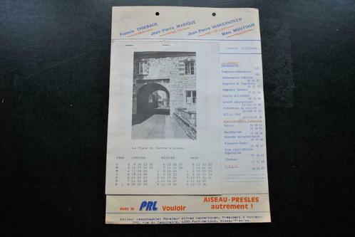 Calendrier PRL Aiseau Presles 1989 Roselies Pont-de-Loup MR, Collections, Collections Autre, Utilisé, Enlèvement ou Envoi
