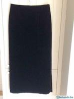 "Vintage" Velvet (Velours) Zwarte Lange Rok, met split -  42, Kleding | Dames, Rokken, Ophalen of Verzenden, Nieuw, Maat 42/44 (L)