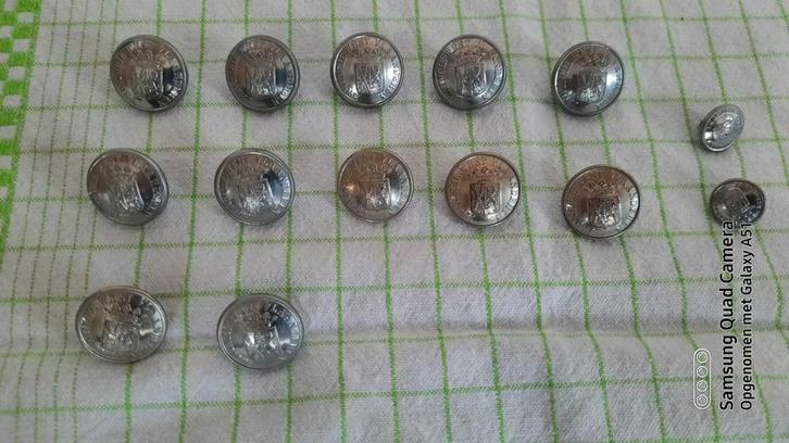 kostuum knopen, provincie West Vlaanderen en brandweer, Kleding | Heren, Kostuums en vesten, Ophalen of Verzenden