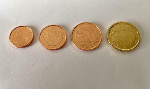 Estland 2017 1 + 2 + 5 + 20 Eurocent UNC, Timbres & Monnaies, Monnaies | Europe | Monnaies euro, Série, Autres valeurs, Estonie