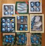 Kerstballen blauw donker licht metallic rond pegel piek, Comme neuf, Enlèvement