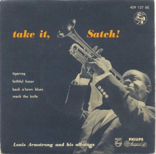 Louis Armstrong – Take it, Satch - EP - Single, Cd's en Dvd's, Vinyl Singles, Gebruikt, EP, Jazz en Blues, 7 inch, Ophalen of Verzenden