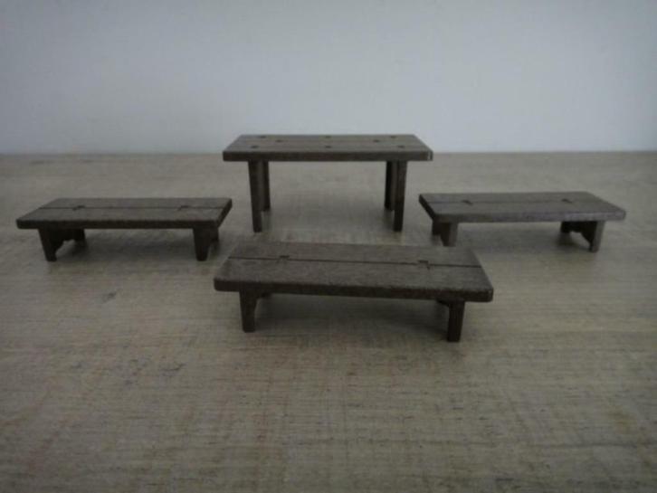 Playmobil meubels kasteel tafel 3 banken, Kinderen en Baby's, Speelgoed | Playmobil, Zo goed als nieuw, Complete set, Ophalen of Verzenden