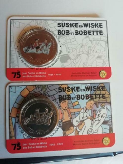5€  belgique 2020 bob et bobette, Postzegels en Munten, Munten | Europa | Euromunten, Losse munt, 5 euro, België, Ophalen of Verzenden