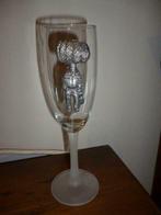 Verre à champagne décoré d'un gille en étain, carnaval, Hobby & Loisirs créatifs, Enlèvement, Comme neuf