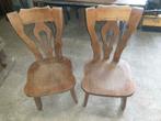 lot 2 chaises bois massif, Maison & Meubles, Chaises, Enlèvement, Utilisé, Bois, Deux