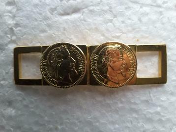 riemgesp 10 mm goudkleur met Napoleon III motief