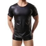 sexy t-shirt leather look, club wear, nieuw, maat xs, Noir, Taille 46 (S) ou plus petite, Enlèvement ou Envoi, Neuf