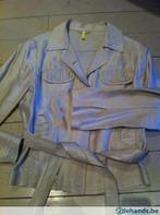 linnen jasje blazer met riem, metallic, Scapa M38, Gedragen