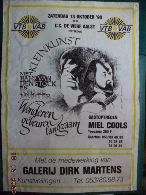Aalst: Affiche: De Werf: Kleinkunst. Miel COOLS e.a. 1990., Verzamelen, Muziek, Artiesten en Beroemdheden, Gebruikt, Ophalen of Verzenden