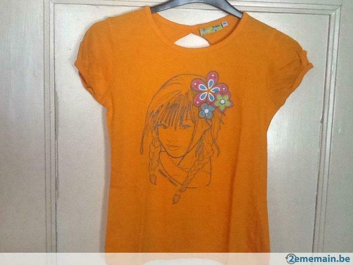 2 t-shirts pour fille de 14 ans, Kinderen en Baby's, Kinderkleding | Maat 104, Gebruikt, Meisje, Shirt of Longsleeve, Ophalen of Verzenden