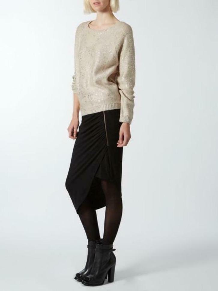Jupe asymétrique noire 'LABEL LAB' House of Fraser (12 UK), Kleding | Dames, Jurken, Nieuw, Maat 38/40 (M), Zwart, Knielengte