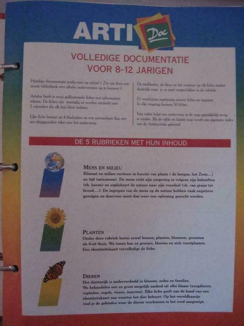 artidoc - infofiches over verschillende thema's in 5 mappen, Boeken, Kinderboeken | Jeugd | 10 tot 12 jaar, Gelezen, Ophalen of Verzenden