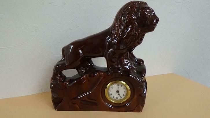 ART DECO LEEUW MET KLOKJE, Antiek en Kunst, Curiosa en Brocante, Ophalen of Verzenden