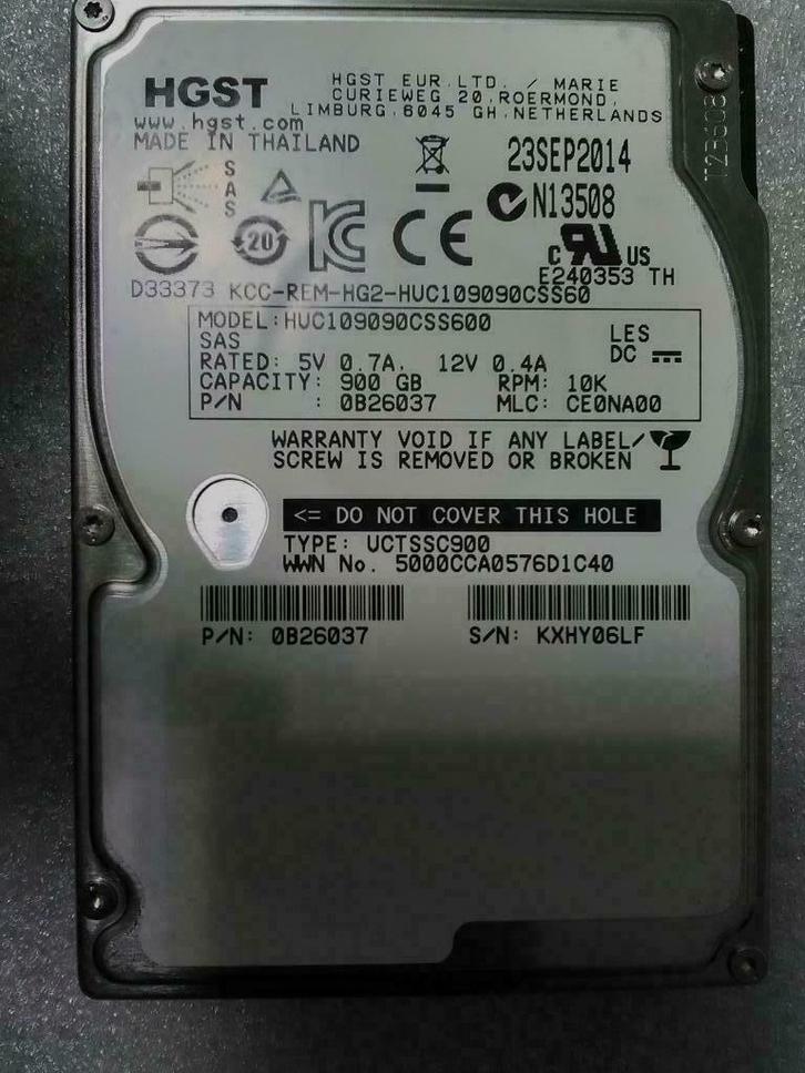 HDD Hitachi Ultrastar C10K900, 900Gb 2,5'' 10K SAS, Computers en Software, Harde schijven, Gebruikt, Server, Intern, HDD, SAS