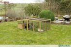 Buitenren voor konijnen met plastic dak - Agrodieren, Dieren en Toebehoren, Knaagdieren en Konijnen | Toebehoren, Ophalen of Verzenden