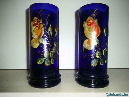 Vases art nouveau en verre Antique/Vintage-Paire (DS116-i), Antiquités & Art, Antiquités | Verre & Cristal, Enlèvement