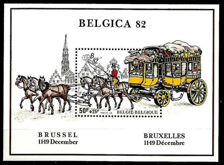 België 1982 Belgica 82 OBP Blok 59**, Postzegels en Munten, Postzegels | Europa | België, Postfris, Orginele gom, Overig, Zonder stempel