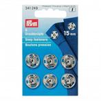 6 witte drukknopen 15 mm RVS messing prym 341249, Nieuw, Ophalen of Verzenden