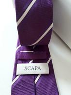 SCAPA stropdas in 100% zijde, paars met Ecru streep, Scapa, Ophalen of Verzenden, Paars