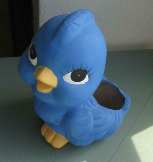 Blauw eendje dat als cachepot kan gebruikt worden, Antiek en Kunst, Curiosa en Brocante, Ophalen of Verzenden