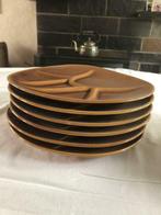 6 vintage fondue/gourmetborden en 5 kommetjes, Ophalen of Verzenden, Gebruikt