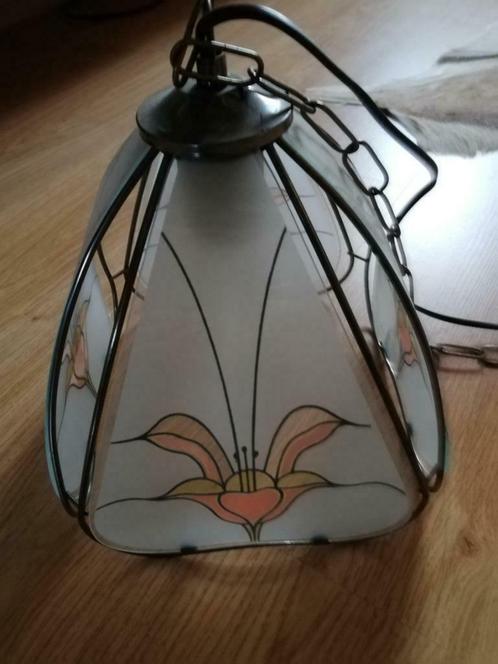 verlichting, retro hanglamp, Huis en Inrichting, Lampen | Hanglampen, Zo goed als nieuw, Minder dan 50 cm, Glas, Ophalen
