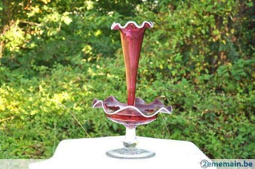 coupe vase milieu de table en verre soufflé chenet?, Antiquités & Art, Antiquités | Verre & Cristal