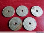 5x 25c maillechort, type Jespers, Leopold III, Postzegels en Munten, Ophalen of Verzenden