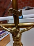 antiek koperen kruis en twee kandelaars, Antiek en Kunst, Antiek | Kandelaars, Ophalen, Koper of Brons