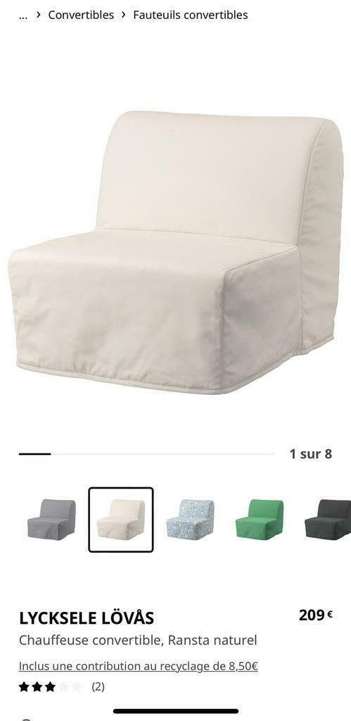 Canapé-lit 1 personne ikea, Maison & Meubles, Chambre à coucher | Canapés-lits, Comme neuf, Une personne