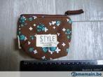 Pochette - Trousse - Porte-monnaie Style - Brun/bleu/blanc, Handtassen en Accessoires, Nieuw, Bruin
