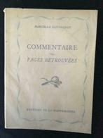 Commentaire Pages retrouvées - Marcelle Sauvageot, Antiquités & Art, Envoi