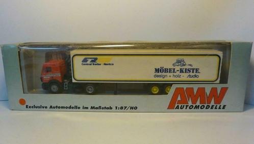 1:87 AMW Mercedes 2235 truck & trailer 'Möbel-Kiste', Collections, Marques automobiles, Motos & Formules 1, Comme neuf, Voitures