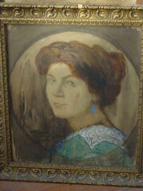 1915 Henri OTTEVAERE Montgomery Wales ART Nouveau portret, Antiek en Kunst, Kunst | Schilderijen | Klassiek, Ophalen