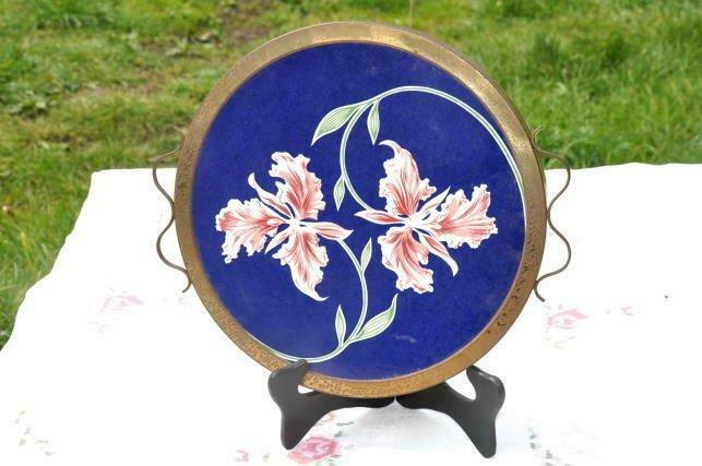 §  plat a tarte faience et métal avec poignées, Enlèvement ou Envoi