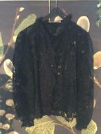 Zwarte kanten vintage blouse, Taille 42/44 (L), Enlèvement ou Envoi, Comme neuf, Vintage