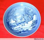 Blauw decoratie bord met Winterlandschap