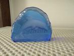 Plaque dauphin en verre transparent bleu Impeccable, Collections, Enlèvement ou Envoi, Comme neuf, Autres, Autres types