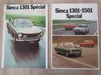Folders Simca 1301 en 1501 special, Overige merken, Ophalen of Verzenden, Zo goed als nieuw