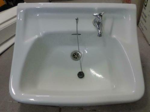 Spoelbak, wasbak, wastafel wit keramiek wit, Doe-het-zelf en Bouw, Sanitair, Gebruikt, Wastafel, Ophalen