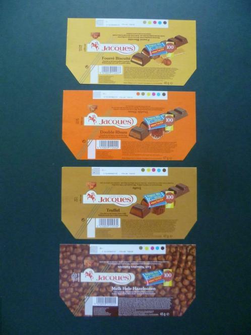 chocolat Jacques 100 jaar chocolade wikkels emballages x 4, Collections, Marques & Objets publicitaires, Neuf, Emballage, Enlèvement ou Envoi