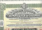 Soc.Nationale de Chemin de Fer en Colombie 1927, 1920 à 1950, Action, Envoi